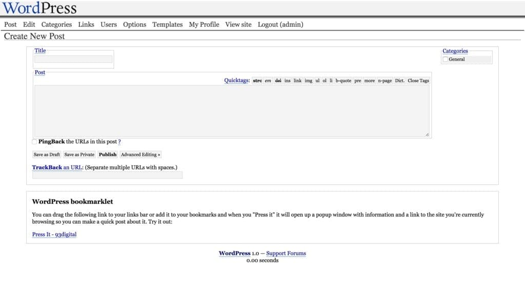 Toutes les versions de WordPress de 2004 à 2015 sous forme de timeline