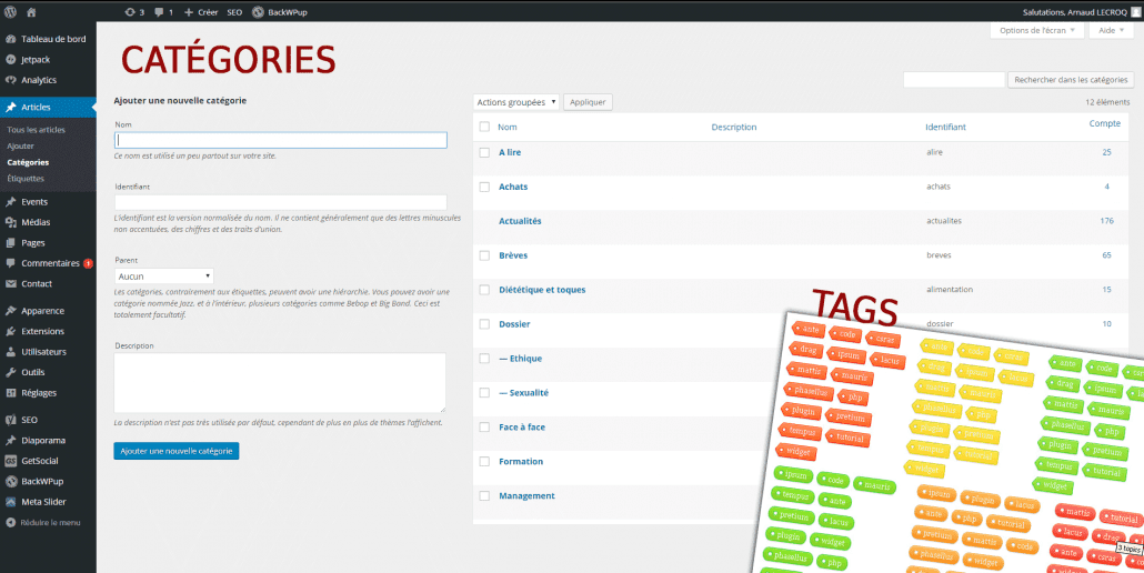 Quelle est la différence entre une catégorie et un tag sous WordPress?