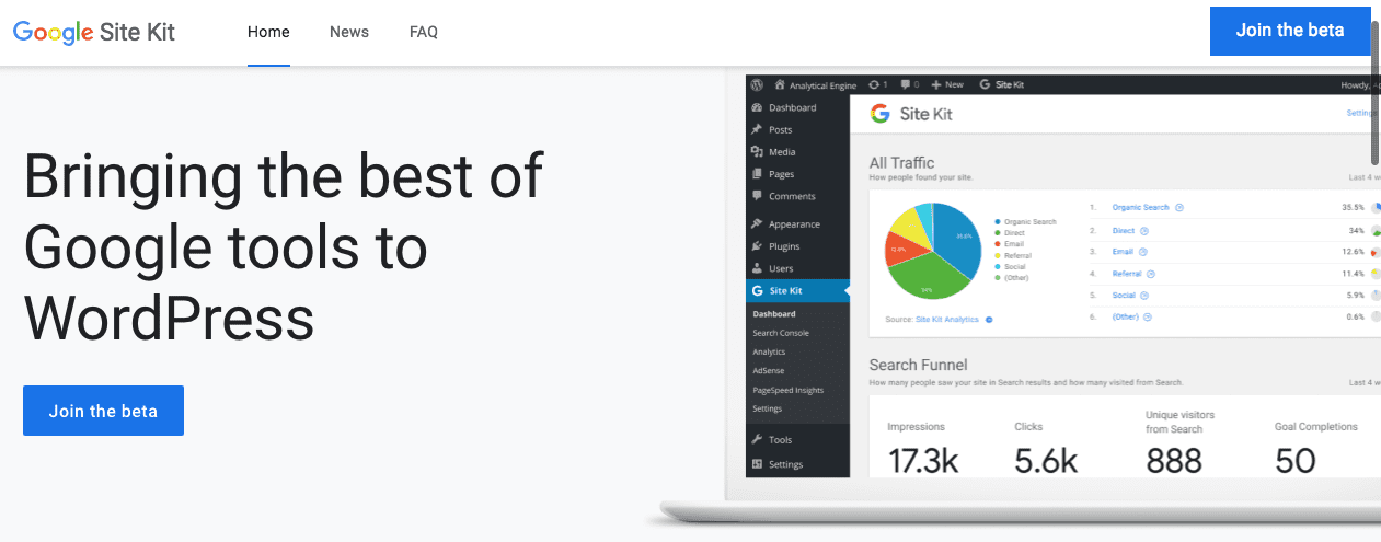 Experts en réparation de sites WordPress - La Clinique Wordpress Montréal screenshot sitekit.withgoogle.com 2019.02.04 12 06 49